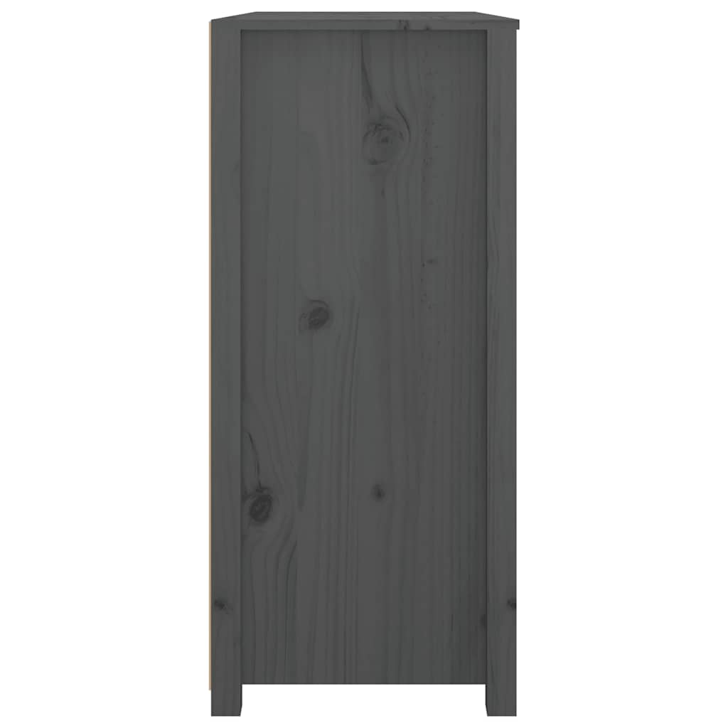 vidaXL Komoda, szary, 100x40x90 cm, lite drewno sosnowe