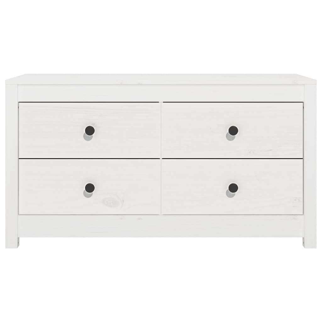 vidaXL Komoda, biały, 100x40x54 cm, lite drewno sosnowe