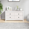 vidaXL Komoda, biały, 100x40x54 cm, lite drewno sosnowe