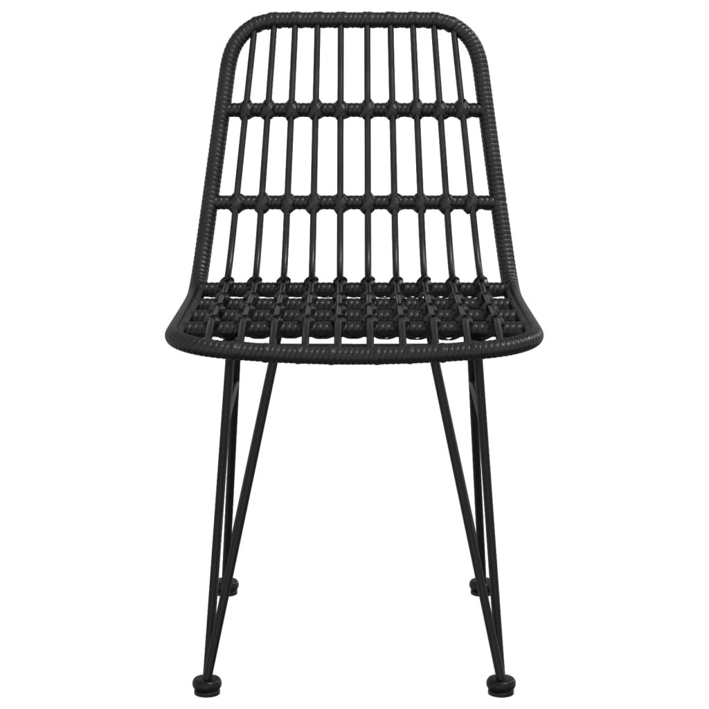 vidaXL Krzesła ogrodowe, 2 szt., czarne, 48x62x84 cm, rattan PE
