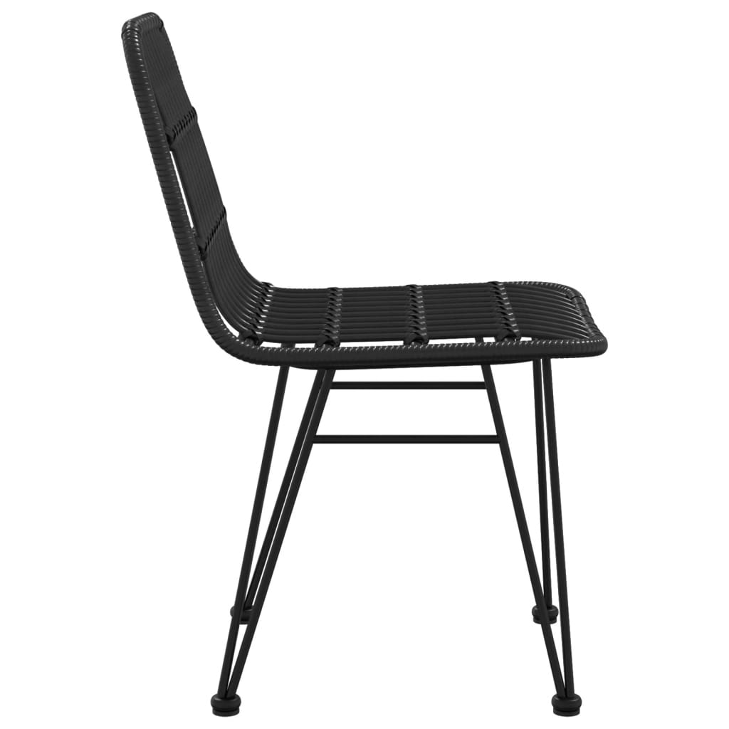 vidaXL Krzesła ogrodowe, 2 szt., czarne, 48x62x84 cm, rattan PE