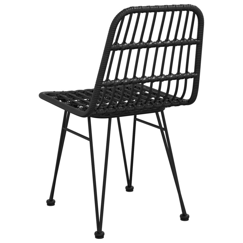 vidaXL Krzesła ogrodowe, 2 szt., czarne, 48x62x84 cm, rattan PE