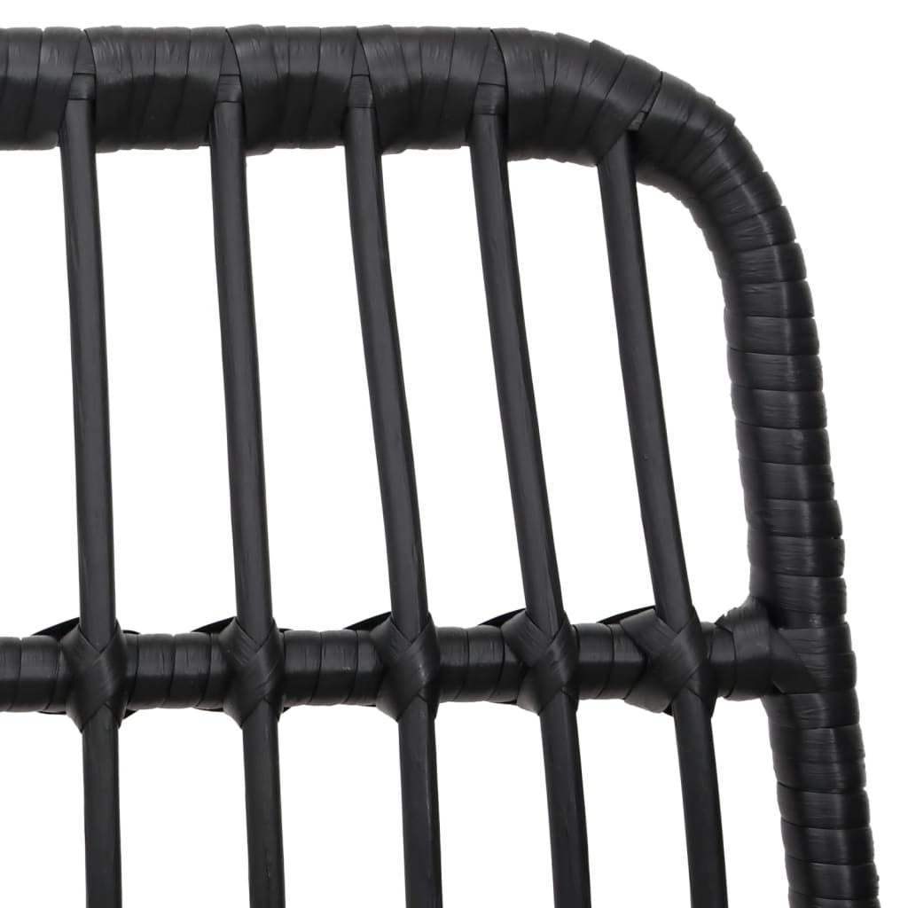 vidaXL Krzesła ogrodowe, 2 szt., czarne, 48x62x84 cm, rattan PE