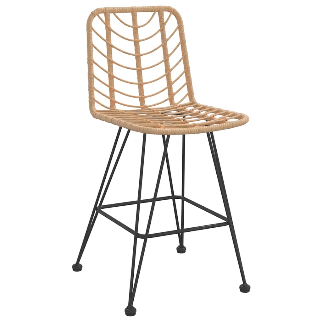 vidaXL Stołki barowe, 2 szt., 45x56x103,5 cm, PE, rattan i stal