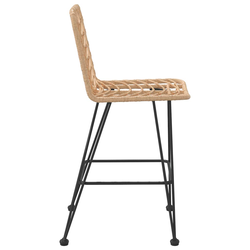 vidaXL Stołki barowe, 2 szt., 45x56x103,5 cm, PE, rattan i stal