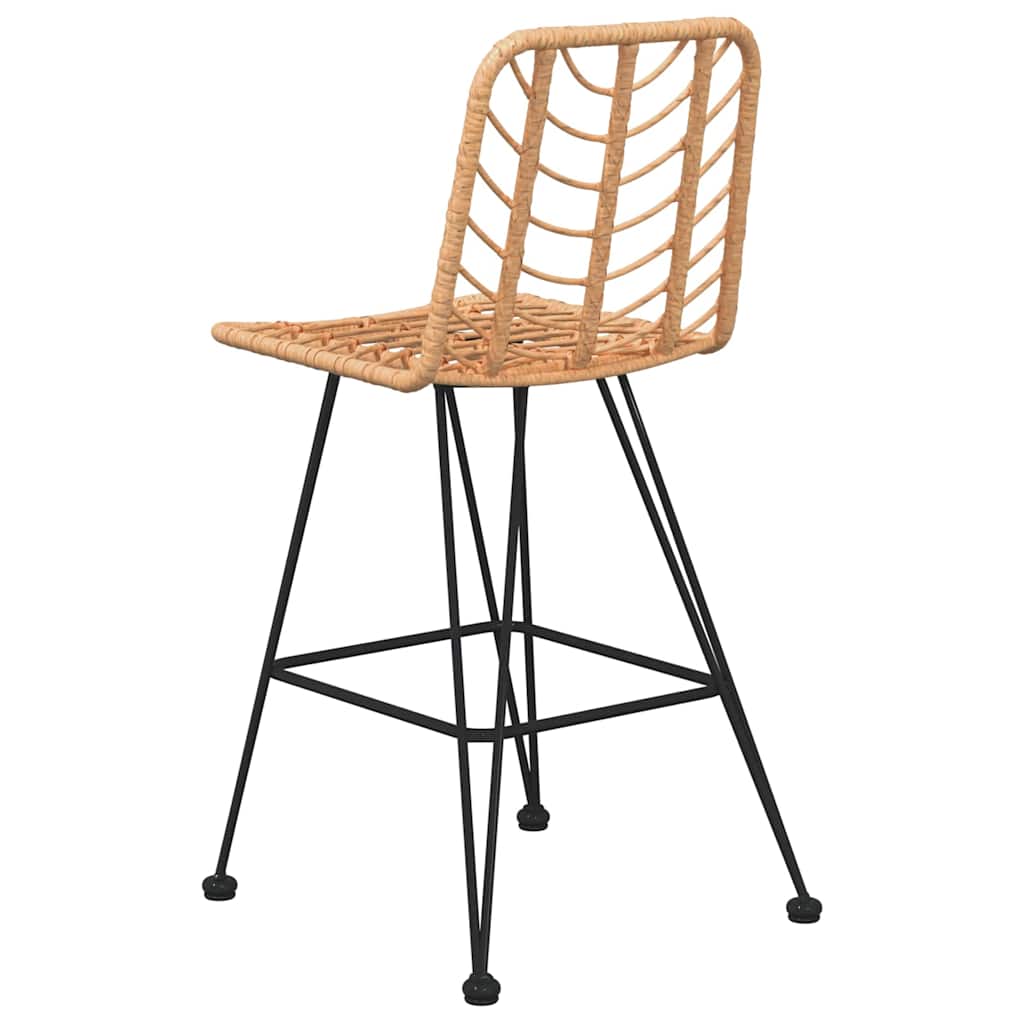 vidaXL Stołki barowe, 2 szt., 45x56x103,5 cm, PE, rattan i stal