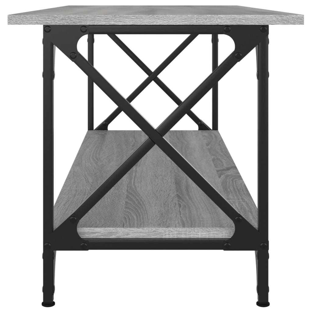 vidaXL Stolik kawowy, szary dąb sonoma, 100x45x45 cm