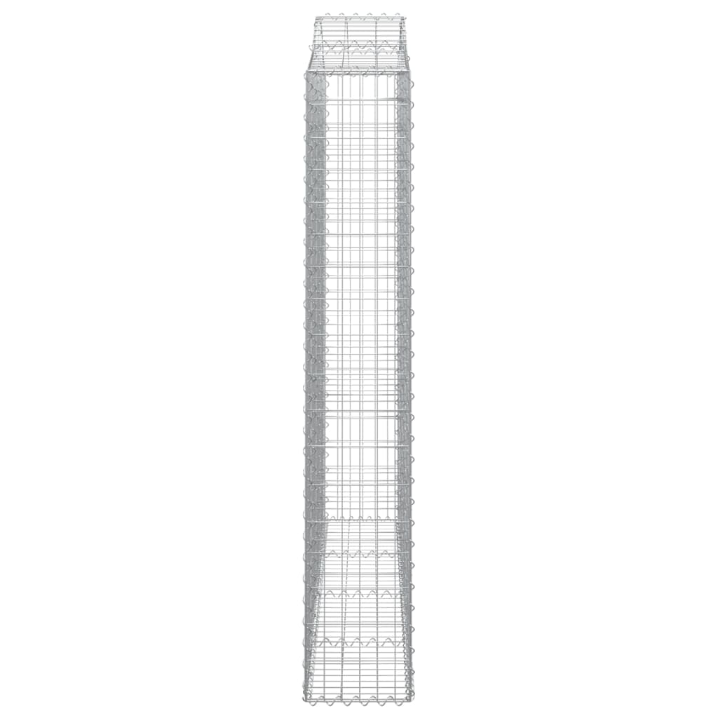 vidaXL Kosze gabionowe, 2 szt, 200x30x180/200 cm, galwanizowane żelazo