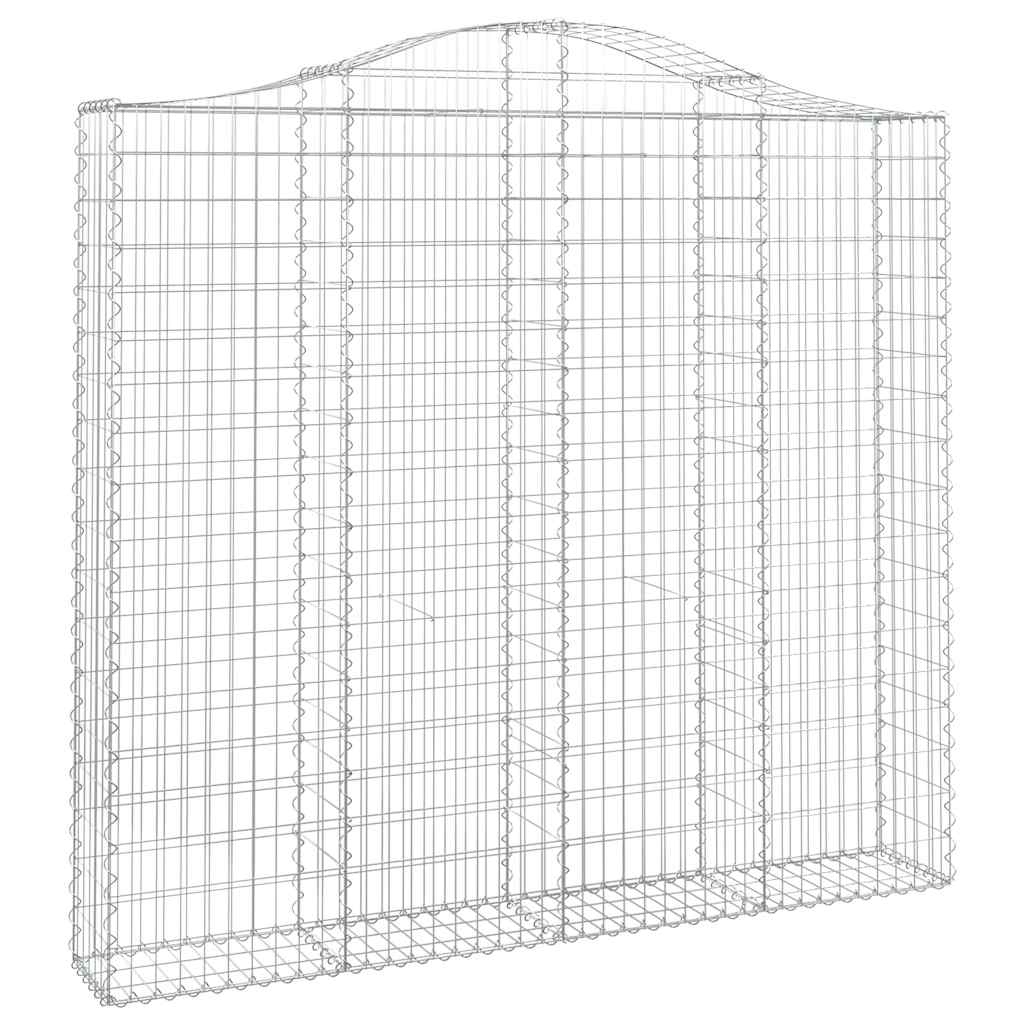 vidaXL Kosze gabionowe, 3 szt, 200x30x180/200 cm, galwanizowane żelazo