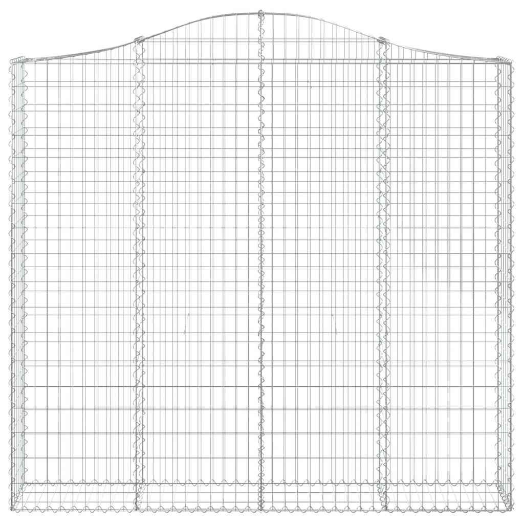 vidaXL Kosze gabionowe, 3 szt, 200x30x180/200 cm, galwanizowane żelazo