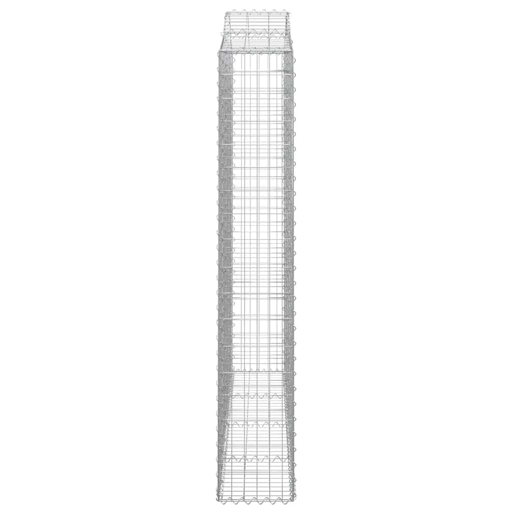 vidaXL Kosze gabionowe, 3 szt, 200x30x180/200 cm, galwanizowane żelazo