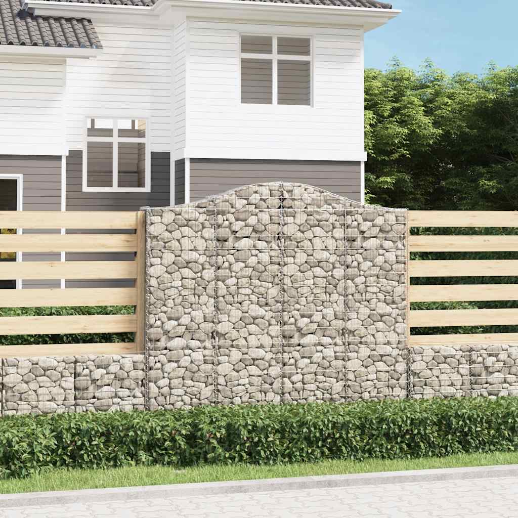 vidaXL Kosze gabionowe, 3 szt, 200x30x180/200 cm, galwanizowane żelazo