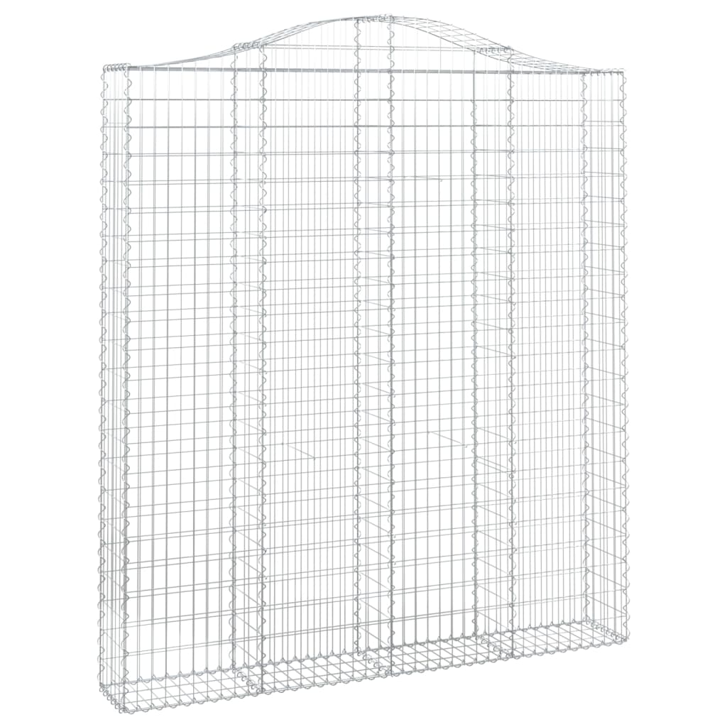 vidaXL Kosze gabionowe, 2 szt, 200x30x220/240 cm, galwanizowane żelazo