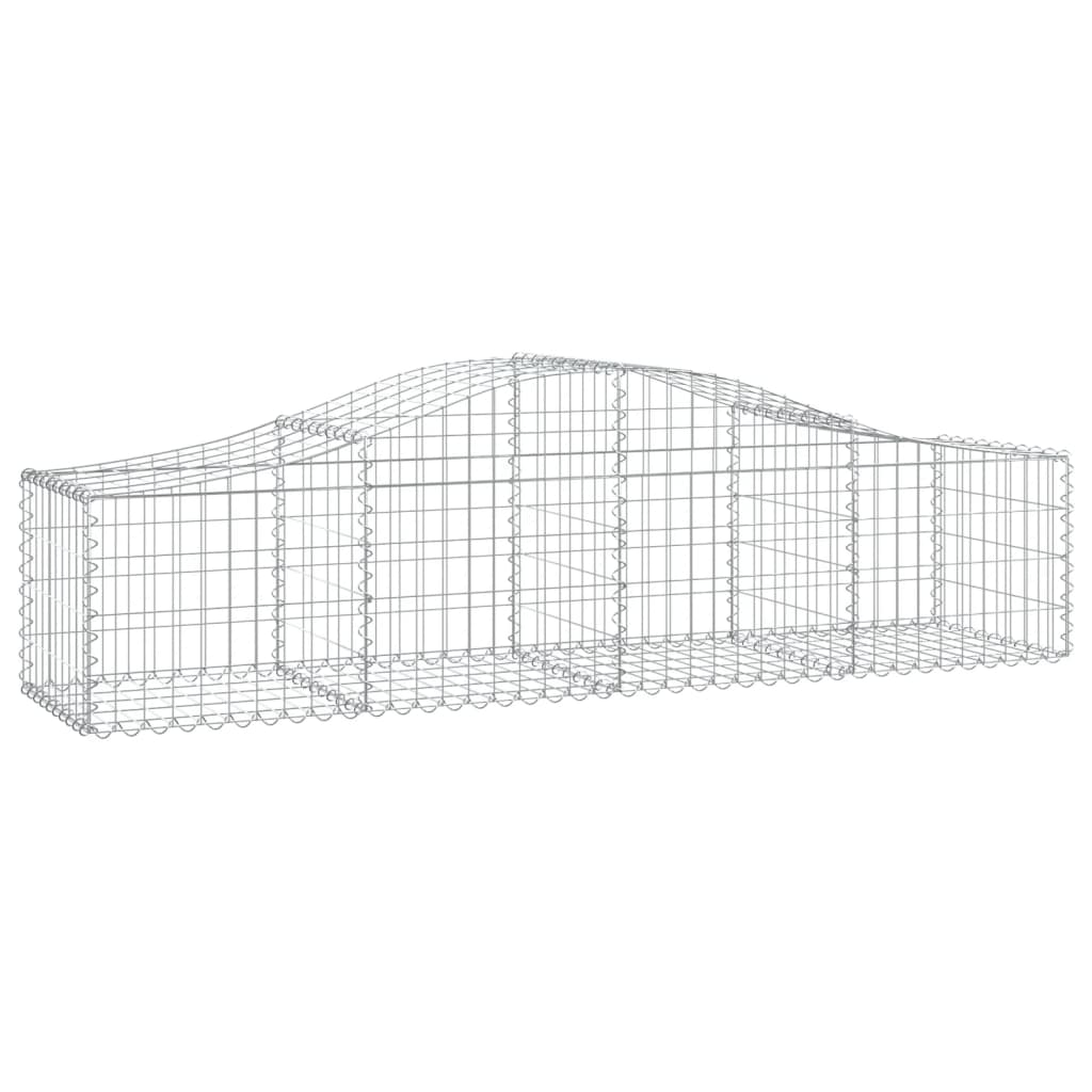 vidaXL Kosze gabionowe, 7 szt, 200x50x40/60 cm, galwanizowane żelazo