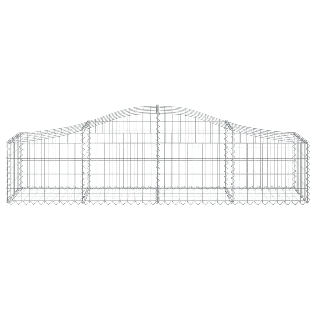 vidaXL Kosze gabionowe, 7 szt, 200x50x40/60 cm, galwanizowane żelazo