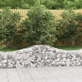 vidaXL Kosze gabionowe, 7 szt, 200x50x40/60 cm, galwanizowane żelazo