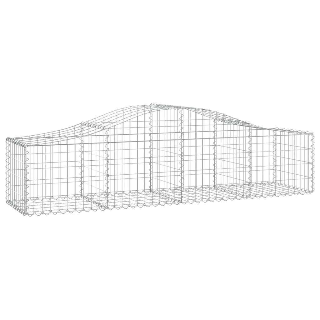 vidaXL Kosze gabionowe, 10 szt, 200x50x40/60 cm, galwanizowane żelazo