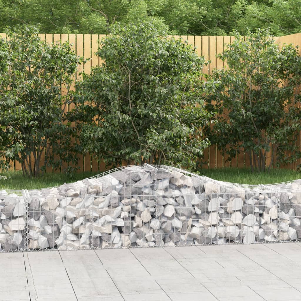 vidaXL Kosze gabionowe, 15 szt, 200x50x40/60 cm, galwanizowane żelazo