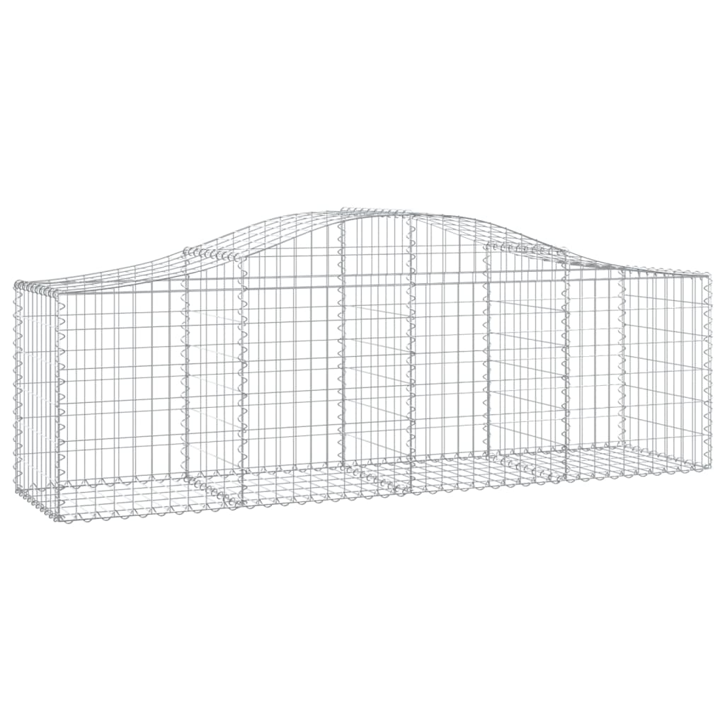 vidaXL Kosze gabionowe, 7 szt, 200x50x60/80 cm, galwanizowane żelazo