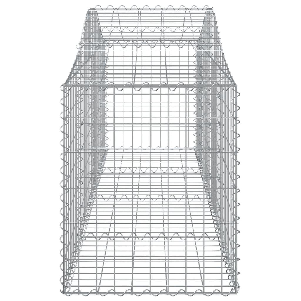 vidaXL Kosze gabionowe, 7 szt, 200x50x60/80 cm, galwanizowane żelazo