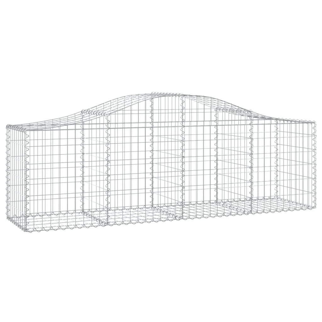 vidaXL Kosze gabionowe, 8 szt, 200x50x60/80 cm, galwanizowane żelazo