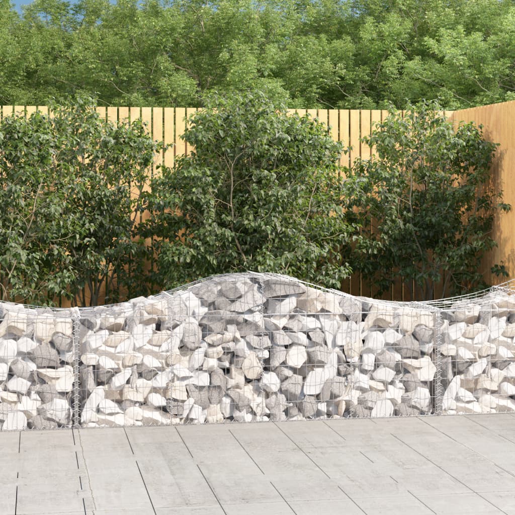 vidaXL Kosze gabionowe, 8 szt, 200x50x60/80 cm, galwanizowane żelazo