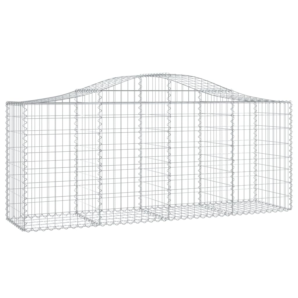vidaXL Kosze gabionowe, 2 szt, 200x50x80/100 cm, galwanizowane żelazo