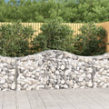 vidaXL Kosze gabionowe, 2 szt, 200x50x80/100 cm, galwanizowane żelazo