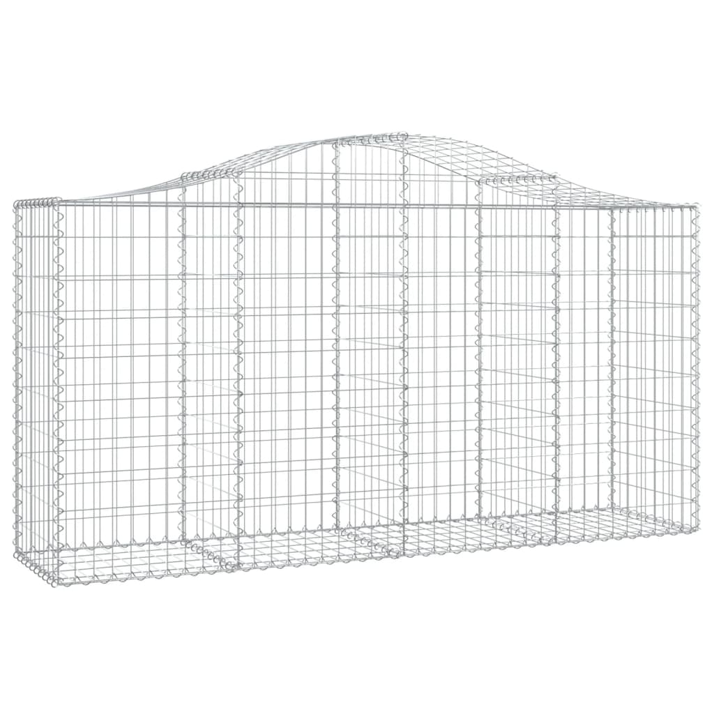 vidaXL Kosze gabionowe, 4 szt, 200x50x100/120 cm, galwanizowane żelazo