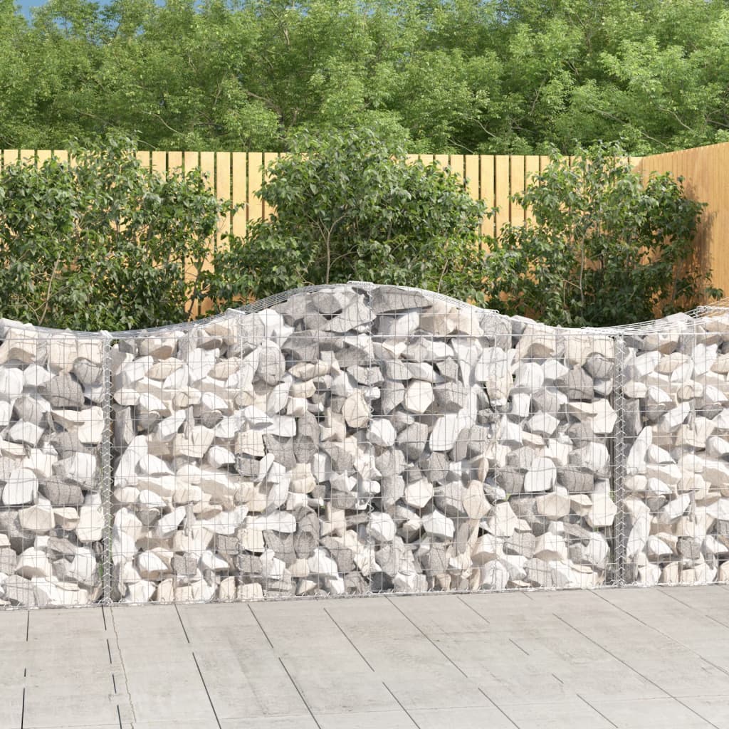 vidaXL Kosze gabionowe, 4 szt, 200x50x100/120 cm, galwanizowane żelazo