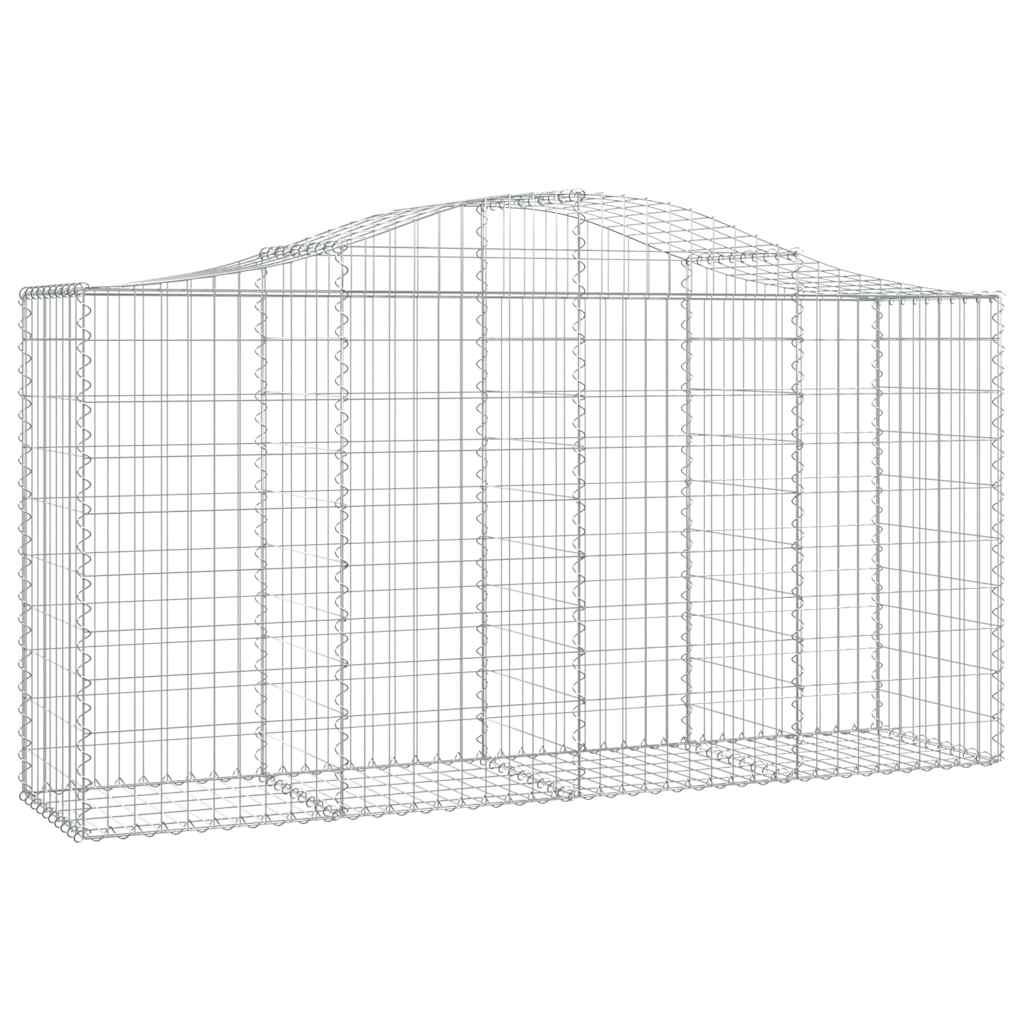 vidaXL Kosze gabionowe, 8 szt, 200x50x100/120 cm, galwanizowane żelazo