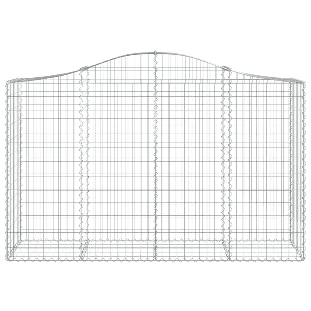 vidaXL Kosze gabionowe, 3 szt, 200x50x120/140 cm, galwanizowane żelazo