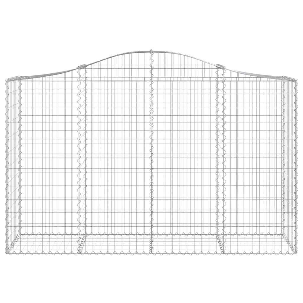 vidaXL Kosze gabionowe, 5 szt, 200x50x120/140 cm, galwanizowane żelazo