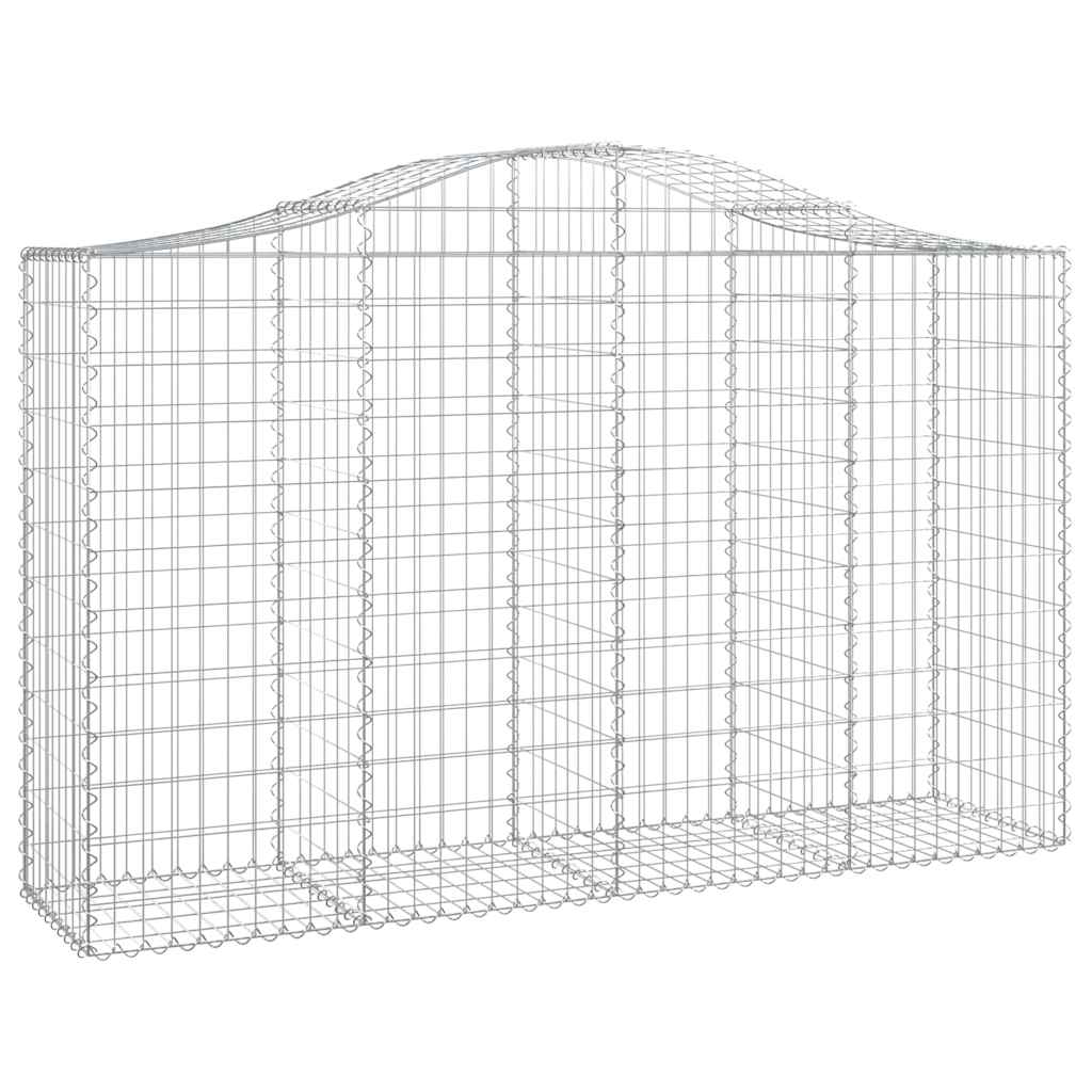 vidaXL Kosze gabionowe, 8 szt, 200x50x120/140 cm, galwanizowane żelazo