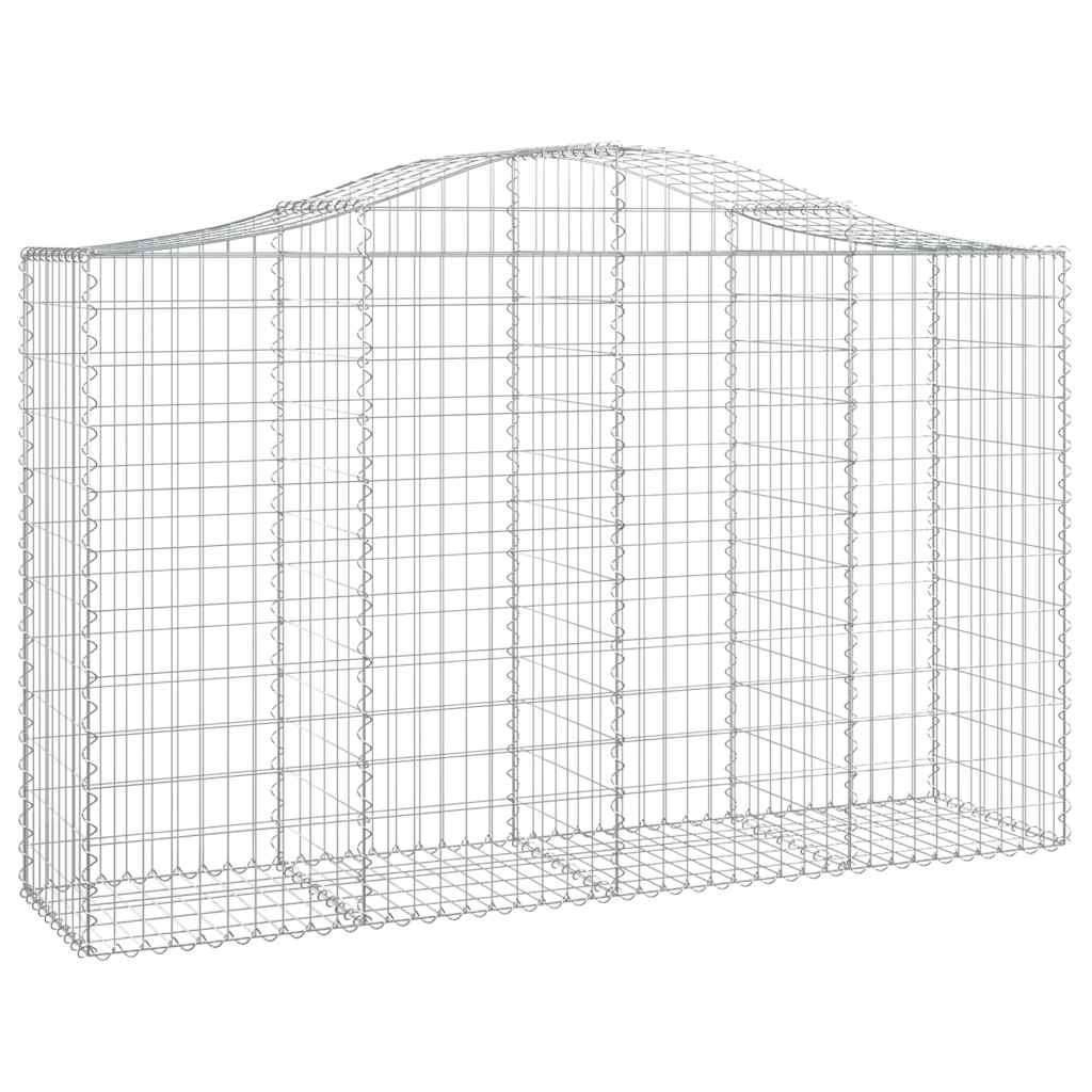 vidaXL Kosze gabionowe, 10 szt, 200x50x120/140cm, galwanizowane żelazo