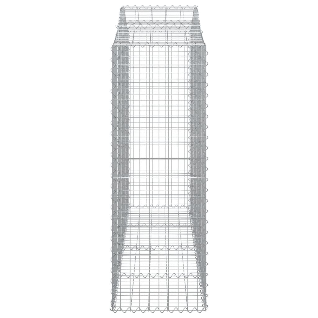 vidaXL Kosze gabionowe, 3 szt, 200x50x140/160 cm, galwanizowane żelazo