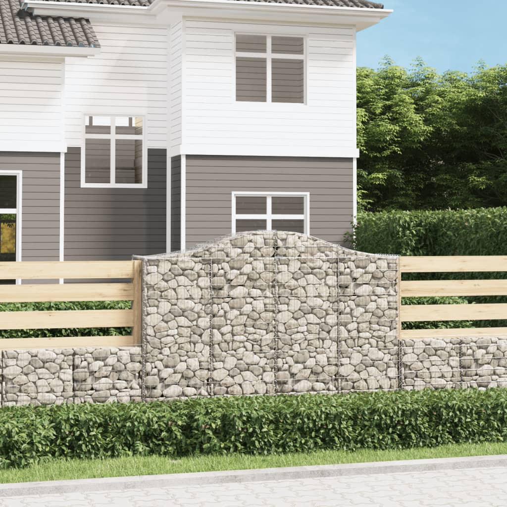 vidaXL Kosze gabionowe, 10 szt, 200x50x140/160cm, galwanizowane żelazo