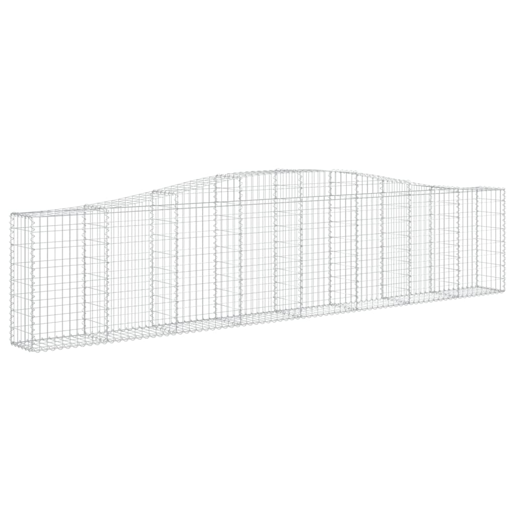 vidaXL Kosze gabionowe, 4 szt, 400x30x80/100 cm, galwanizowane żelazo