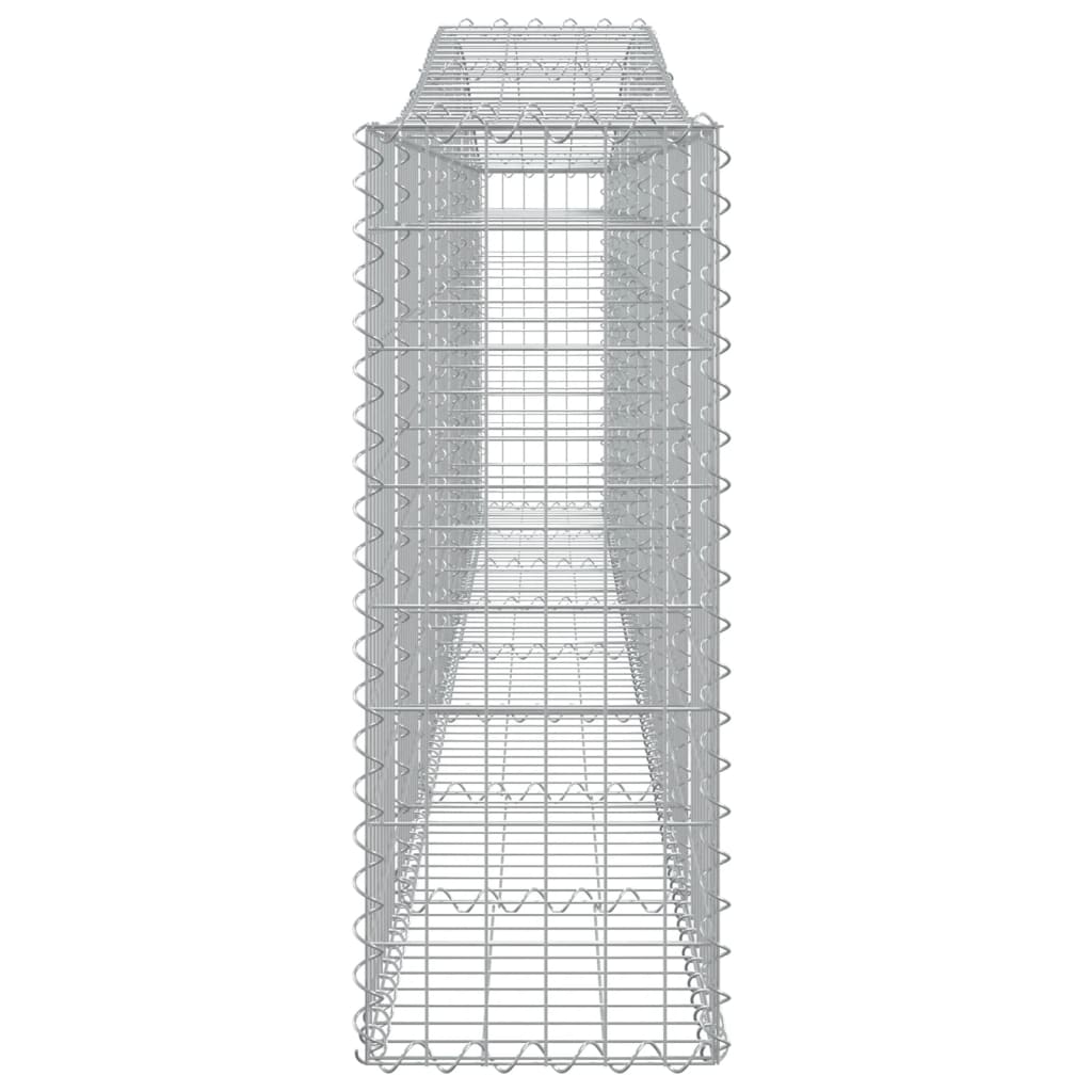 vidaXL Kosze gabionowe, 7 szt, 400x30x80/100 cm, galwanizowane żelazo