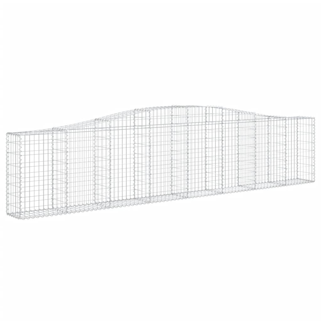 vidaXL Kosze gabionowe, 8 szt, 400x30x80/100 cm, galwanizowane żelazo