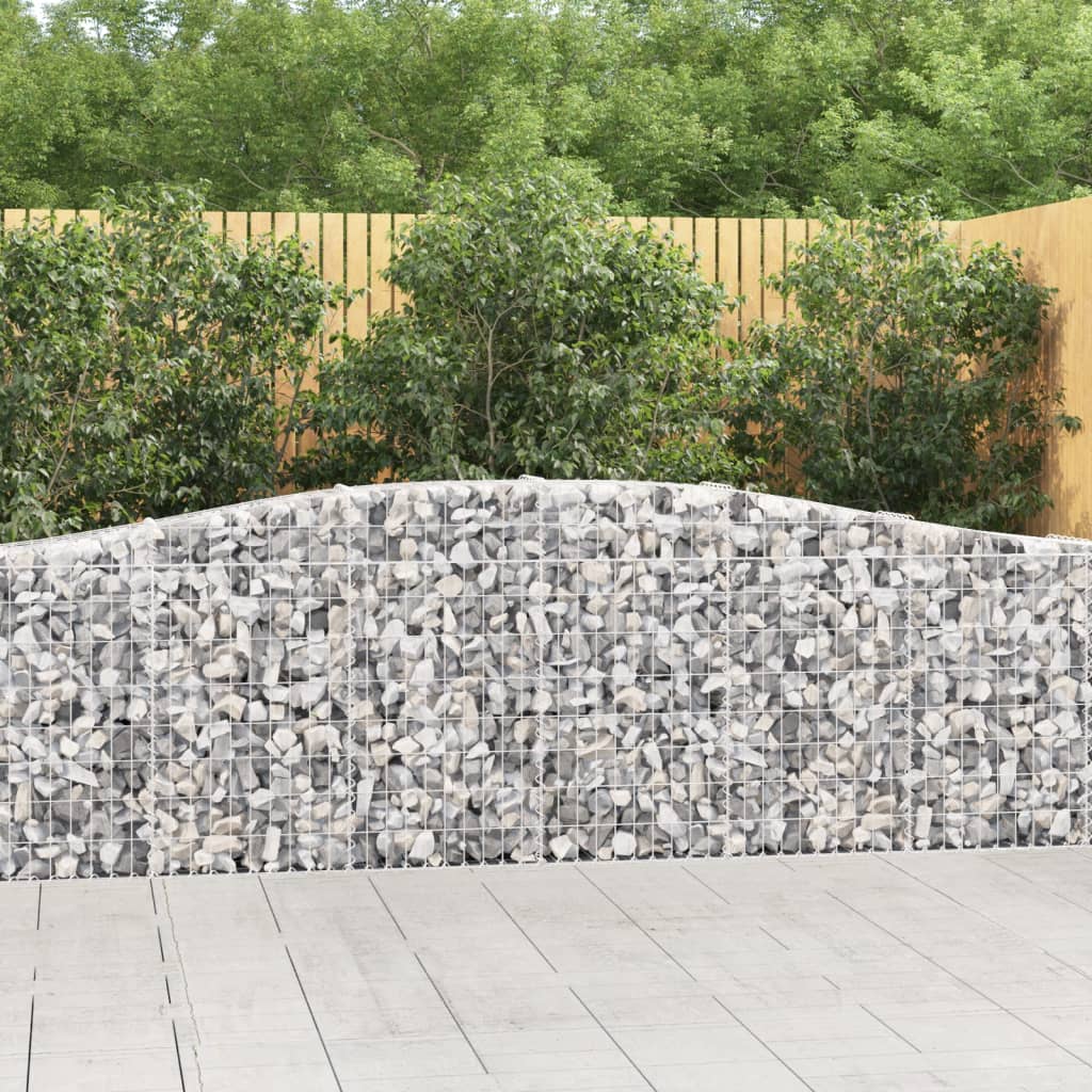 vidaXL Kosze gabionowe, 10 szt, 400x30x80/100 cm, galwanizowane żelazo