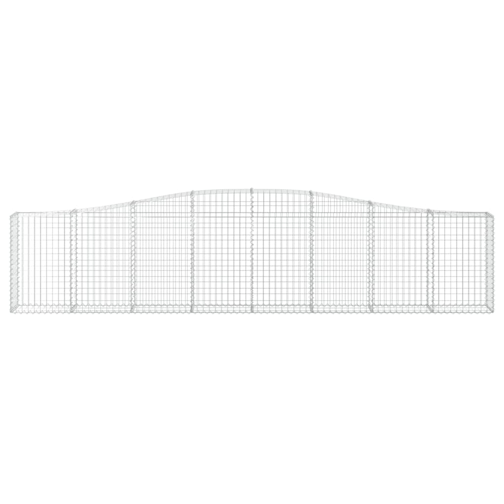vidaXL Kosze gabionowe, 15 szt, 400x30x80/100 cm, galwanizowane żelazo