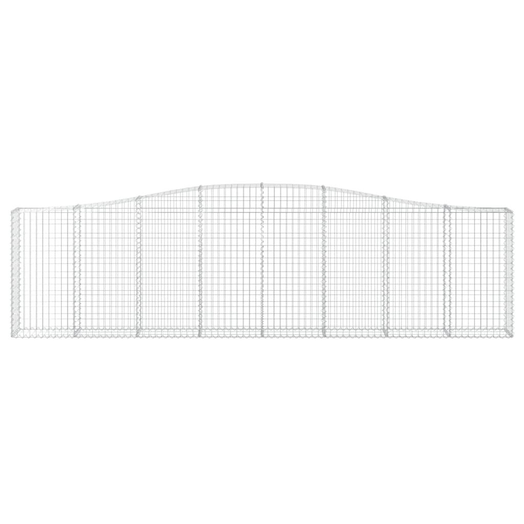 vidaXL Kosze gabionowe, 9 szt, 400x30x100/120 cm, galwanizowane żelazo