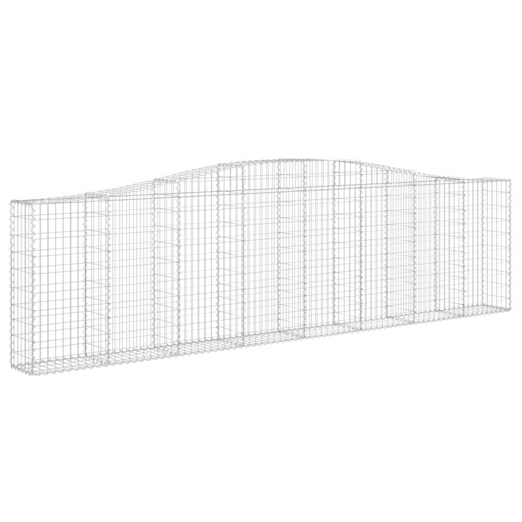 vidaXL Kosze gabionowe, 15 szt, 400x30x100/120cm, galwanizowane żelazo