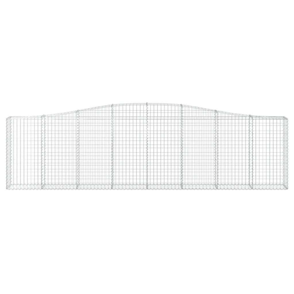 vidaXL Kosze gabionowe, 15 szt, 400x30x100/120cm, galwanizowane żelazo