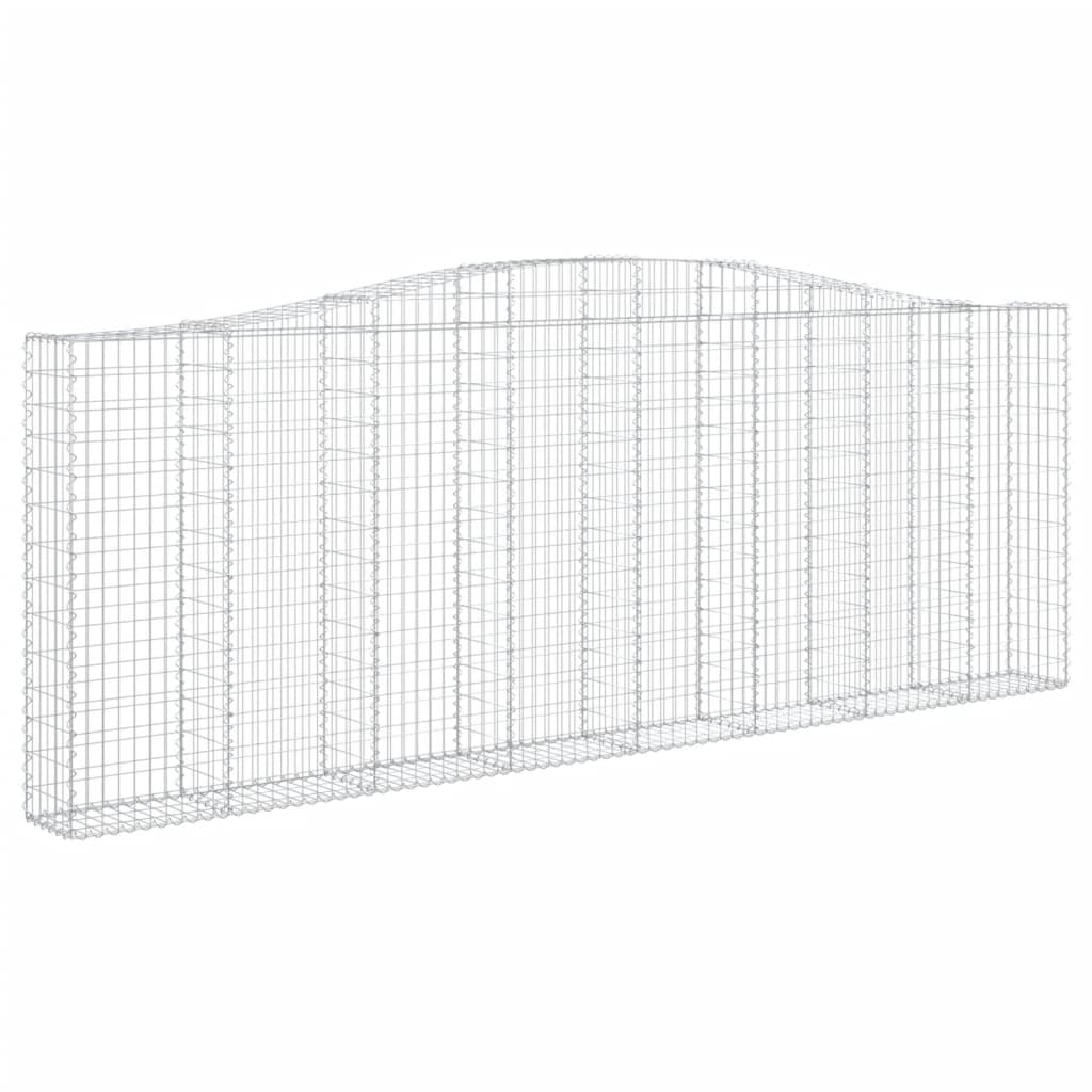 vidaXL Kosze gabionowe, 10 szt, 400x30x140/160cm, galwanizowane żelazo