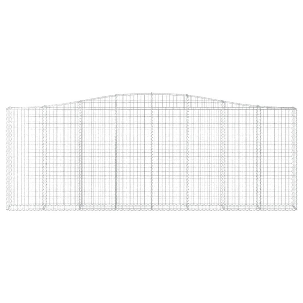 vidaXL Kosze gabionowe, 15 szt, 400x30x140/160cm, galwanizowane żelazo