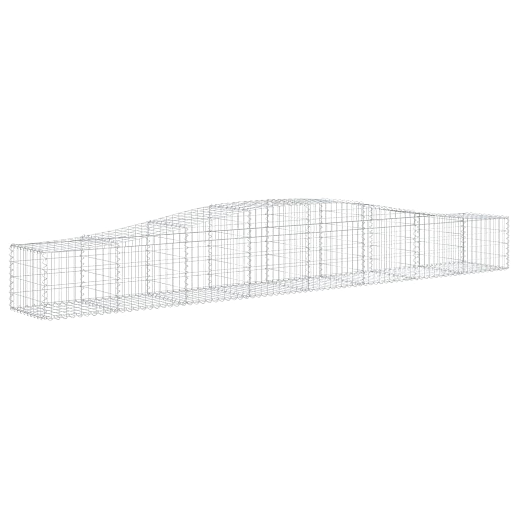 vidaXL Kosze gabionowe, 3 szt, 400x50x40/60 cm, galwanizowane żelazo