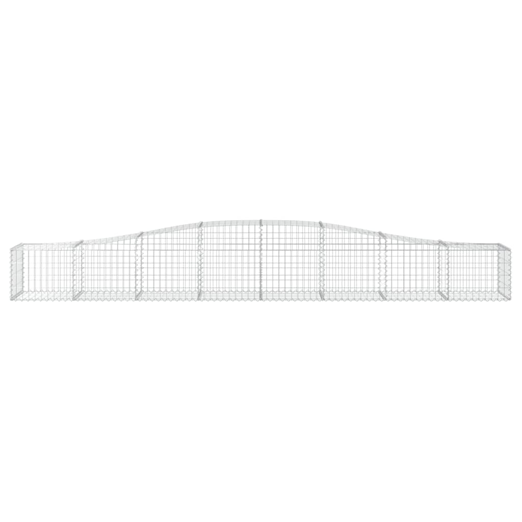 vidaXL Kosze gabionowe, 7 szt, 400x50x40/60 cm, galwanizowane żelazo