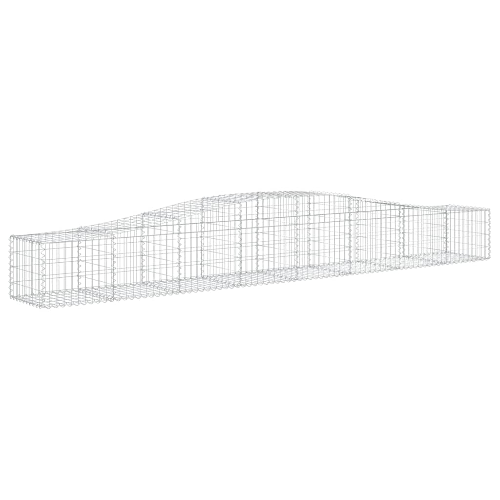 vidaXL Kosze gabionowe, 8 szt, 400x50x40/60 cm, galwanizowane żelazo